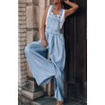 thumbnail image 1 of Monos de pierna ancha para mujer, Peto vaquero azul, holgado, a la moda, de cintura alta, con bolsillos, novedad de verano, 1 of 5