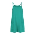 thumbnail image 4 of Athletic Dress Womens Sresses Summer Sleeveless Spaghetti Straps Simple Solid Color dress with shorts underneath womens athletic dress Summer Dresses 01-Dark Green 3XL, 4 of 5