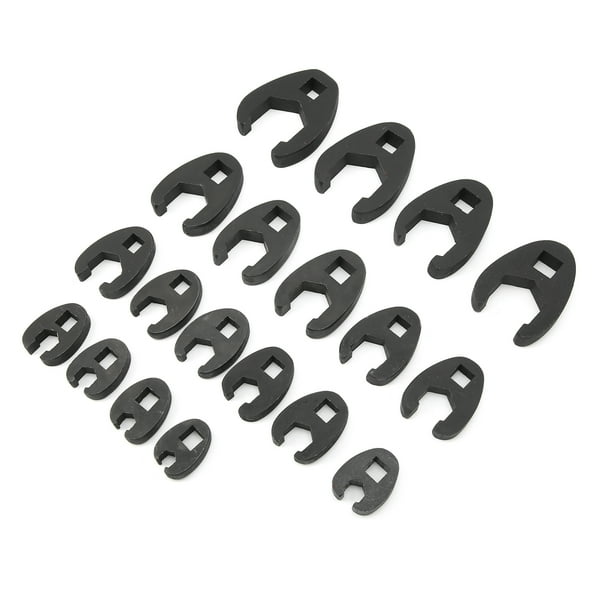 Llave de pata de gallo, 19 piezas, llave de pata de gallo métrica, llave de pata de gallo, llave de trinquete para tubos, grado profesional