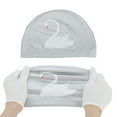 thumbnail image 5 of Unique Bargains 1 Pc Knitted PU Elastic Swans Pattern Swim Cap Silver Tone Gray White, 5 of 5