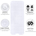 thumbnail image 5 of Bathtub Mat Non Slip, Bath Mats for Tub, Shower Mat with Drain Holes Suction Cups, Machine Washable, Phthalate Free, 34.6 X 15.7 Inches, Clear Black, 5 of 6