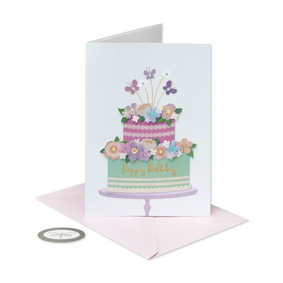 Papersong Premium Birthday Card Butterfly Florals (Beautiful Moments)