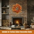thumbnail image 5 of 24 inch Fall Wreath Pumpkin Wreath for Front Door with Maple Leaves Harvest Wreath for Door Window Porch Thanksgiving Halloween Decor, 5 of 5