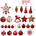 thumbnail image 2 of Shareconn 100Pcs Christmas Tree Decorations Ornaments Set Shatterproof Plastic Baubles Decorative Balls For Xmas Tree Decor Holiday Wedding Party Red, 2 of 5