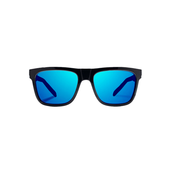 BAJIO Hopedale Black Gloss | Blue Mirror Glass Sunglasses