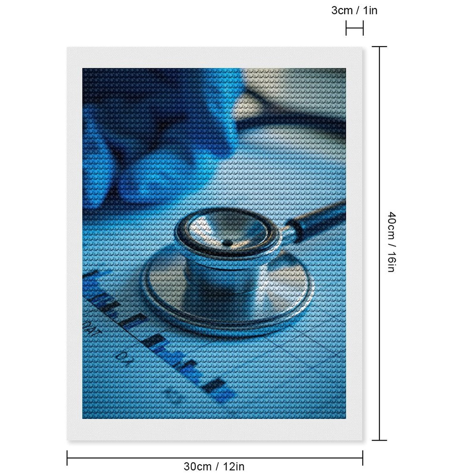 Diamond Art Kits for Adults, Medical Stethoscope Chart Analysis 5D Diamond Painting Kits for Adults Beginners, DIY Full Drill Diamond Painting, Gem Art and Crafts 12x16