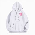 thumbnail image 5 of Towmus Women's Graphic Hoodies Oversized Fall Winter Fleece Letter Flower Print Sweatshirt Women's Casual Long Sleeve Pullover, 5 of 7