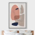 thumbnail image 3 of IDEA4WALL Framed Canvas Wall Art Pastel Pink & Gray Watercolor Polygon Abstract Digital Art Nordic Multicolor Boho Print Minimal Contemporary for Living Room, Bedroom, Office - White 24"x36", 3 of 5