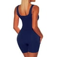 thumbnail image 4 of Tuphregyow Women's Solid Color Yoga Jumpsuit Comfortable Romper for Casual and Sports, Summer Beachwear Athletic Workout Women Slim Jumpsuit Navy L, 4 of 5