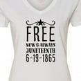 thumbnail image 4 of Inktastic Free- Now and Always- Juneteenth 6-19-1865 Women's V-Neck T-Shirt, 4 of 5