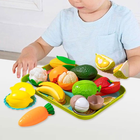 Juguetes de comida para niños, juego de cocina, juego de simulación, juguete de cocina, juguetes de aprendizaje preescolar, de cortar comida para Fruta Vegetal