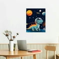 thumbnail image 2 of COMIO  Dinosaur Outer Space Art Print, Solar System Planet Canvas Poster, Animal Astronaut Wall Art For Kid Room Decor, 2 of 4