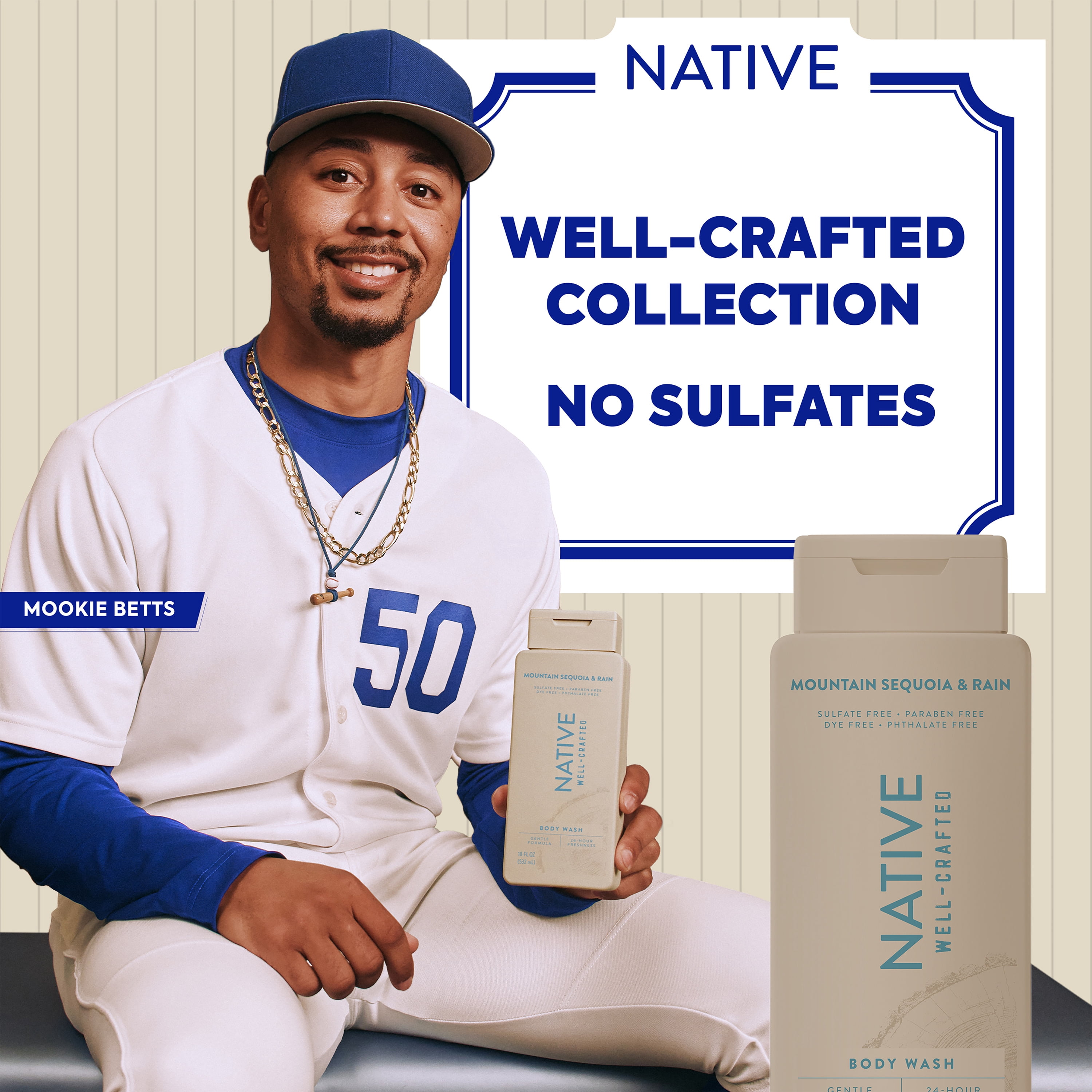 Native Men's Body Wash, Mountain Sequoia & Rain, Sulfate Free, Well-Crafted, 18 fl oz