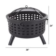 thumbnail image 5 of Pure Garden 26in Round Lattice Outdoor Fire Pit - Wood Burning Firepit, 5 of 5