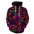 thumbnail image 1 of Sudadera con capucha luminosa con cremallera para hombre, con estampado 3D, estilo hip hop, divertida, unisex, informal, de manga larga, 1 of 6