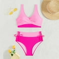 thumbnail image 7 of TrendVibe365 Bikinis for Women 2 Piece Pink 2 Piece Swimsuits High Waisted Thong Bow-Tie Shoulder Straps Wrap Top Bathing Suits Solid Swimwear Beachwear XL, 7 of 7