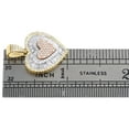 thumbnail image 6 of 10K Tri-Tone Gold Natural Baguette Diamond Womens Tier Halo Heart Pendant 3/4 CT, 6 of 6