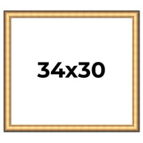 34x30 Frame Gold Plein Aire Solid Wood Picture Frame Width 2 Inches | Interior Frame Depth 0.5