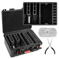 Gun Cases for Handguns, 5 Pistol Case & 21 Magazine Pre-Cut Multiple Pistols Shockproof Waterproof Hard Pistol Cases with Desiccant TSA Approved Firearm Travel Case