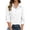 C-White, variant on Luwomo Long Sleeve Shirt for Women Button Down Solid Color Lapel Design Elegant Lady Clothes