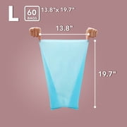 BOS Odor-Sealing Cat Poop Bags for Pet Waste & Kitty Litter - Disposal Bags - Scent-Free (60 bags) [Size: L, Color: Light blue]