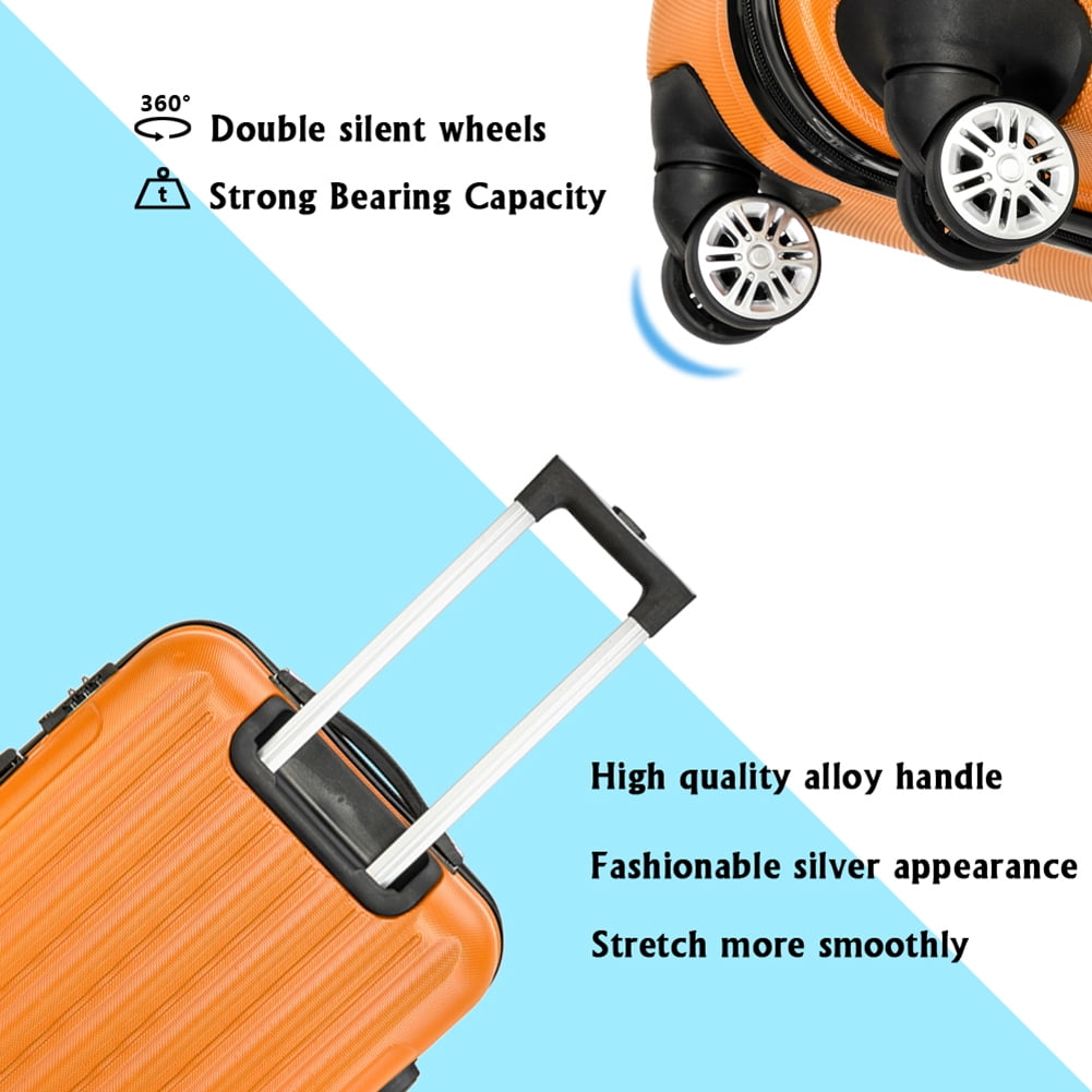 Barara King Luggage Set Suitcase,3-In-1 Multifunctional Large Capacity Traveling Storage Suitcase Luggage Set Orange