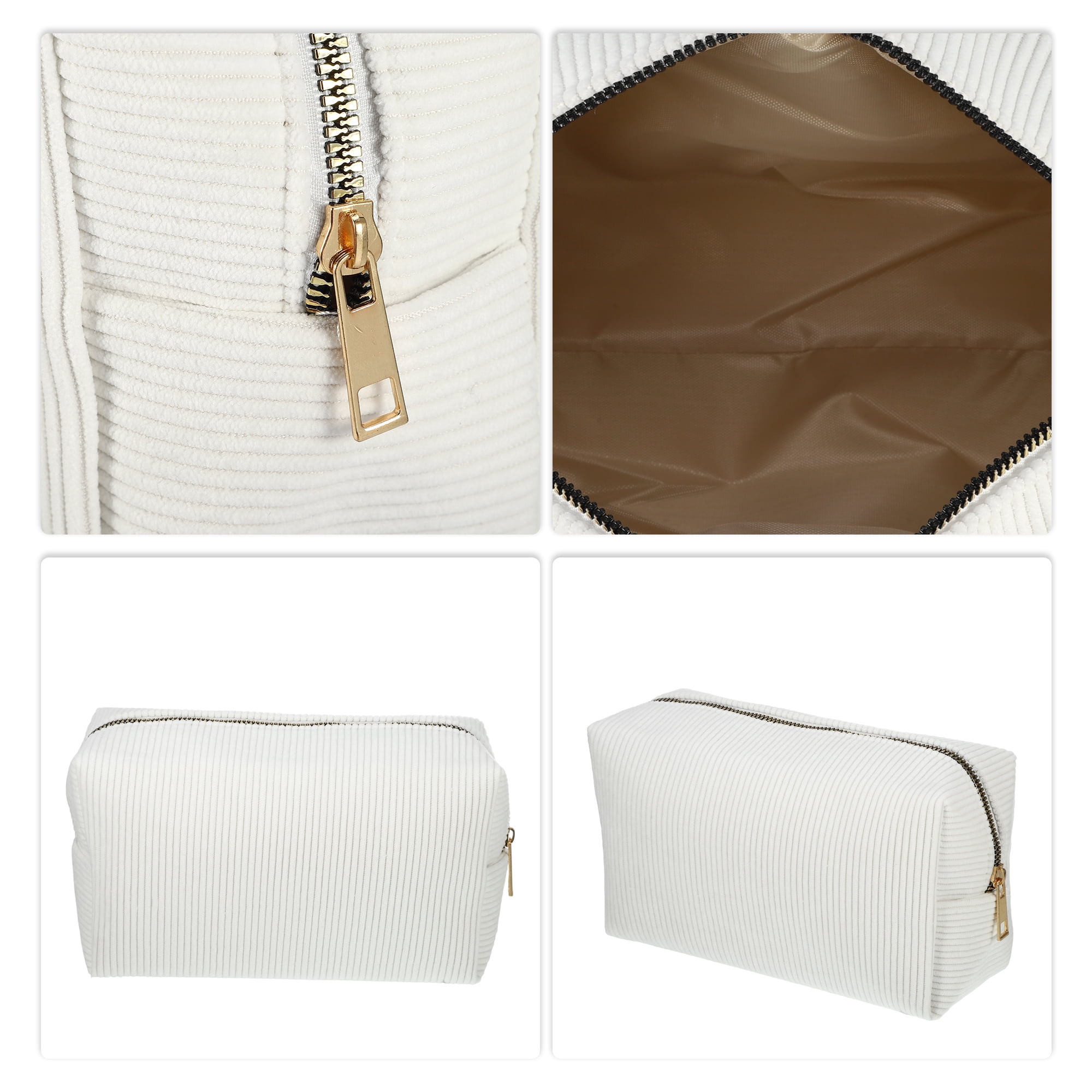 Unique Bargains 1 Pc Durable Solid Color Cosmetic Bag White