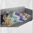 thumbnail image 6 of Geometric Soft Flannel Fleece Throw Blanket, Rainbow Tones Colorful Large Zig Zag Pattern Modern Abstract Style Composition, Cozy Plush for Indoor and Outdoor Use, 60" x 80", Multicolor, by Ambesonne, 6 of 6