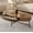 Wood color, variant on Garderth Oval Coffee Table,Mid-Century Modern Center Table With Drawer,Wood Coffee Table With Cross Metal Legs,Curved Design Tea Table For Living Bedroom Office