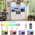 thumbnail image 3 of 75"H 63"W Farmhouse Pantry Cabinet with Hutch & Power Outlet Pegboard, Large Kitchen Storage Cabinet with 4 Sliding Barn Door with Wine Glass Rack, 3 of 9
