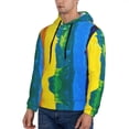 thumbnail image 3 of Kdxio Rainbow Colored Print Mens Casual Hooded Collar Drawstring Hoodies Pullover Sweatshirts Casual Long Sleeve Shirts-4X-Large, 3 of 7