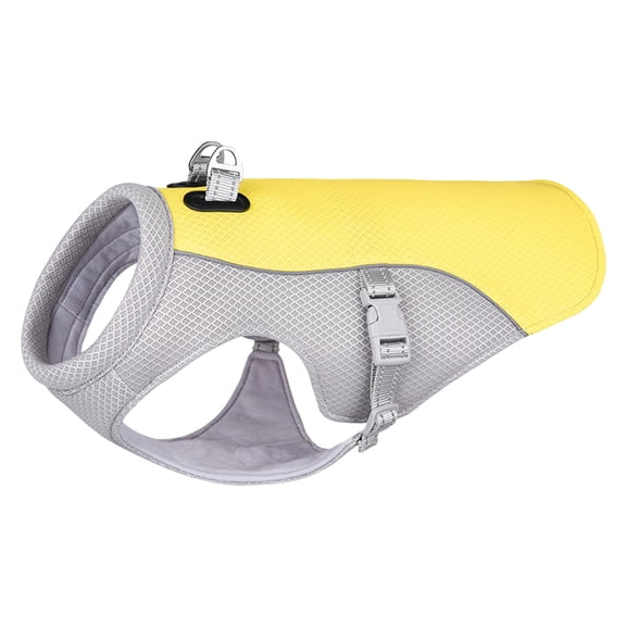 Dog Cooling Vest Dog Harness Cooler Jacket ,Lightweight Dog Sun Shirt for for Summer Hot Weather for Walking Dog, Outdoor Camping and Hunting Training,Yellow,S
