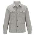 thumbnail image 4 of Maoxin Men's Jacket Men's Fashion Casual Trend Woolen-breasted Solid Color Long-sleeved Hoodless Casual Coat/jacket Gray L, 4 of 7