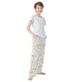 thumbnail image 4 of FORMRS Kids Pajama Pants with Pockets Size 6-8Y Boys Lounge Sleep Bottoms, Pastel Floral Pattern, 4 of 8