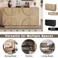 thumbnail image 6 of EUROCO 56.3" Large Storage Sideboard,Wood Buffet Cabinet with Adjustable Shelves,4 Doors and Semi-Circular Handles for Kitchen,Living Room,Natural, 6 of 7