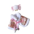 thumbnail image 3 of Muñeco de peluche estilo antiguo, chal, ropa para muñeca con accesorio para el cabello, juego de simulación, bricolaje Rosa, 3 of 8