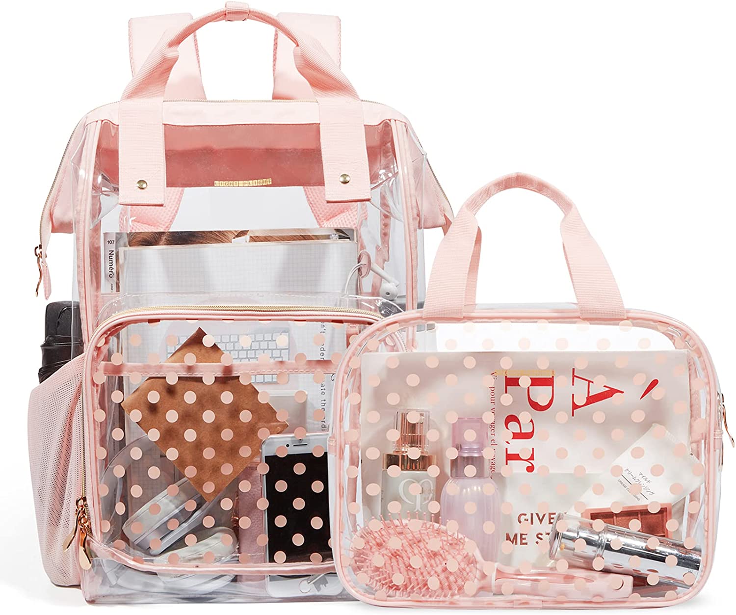 MAIERZI Clear Backpack Heavy Duty Transparent Backpack Set See Through