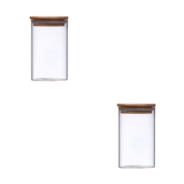 Bewildely Frascos de almacenamiento de vidrio apilables con tapas herméticas: almacenamiento de cocina duradero, transparente y universal que Type1 NO1