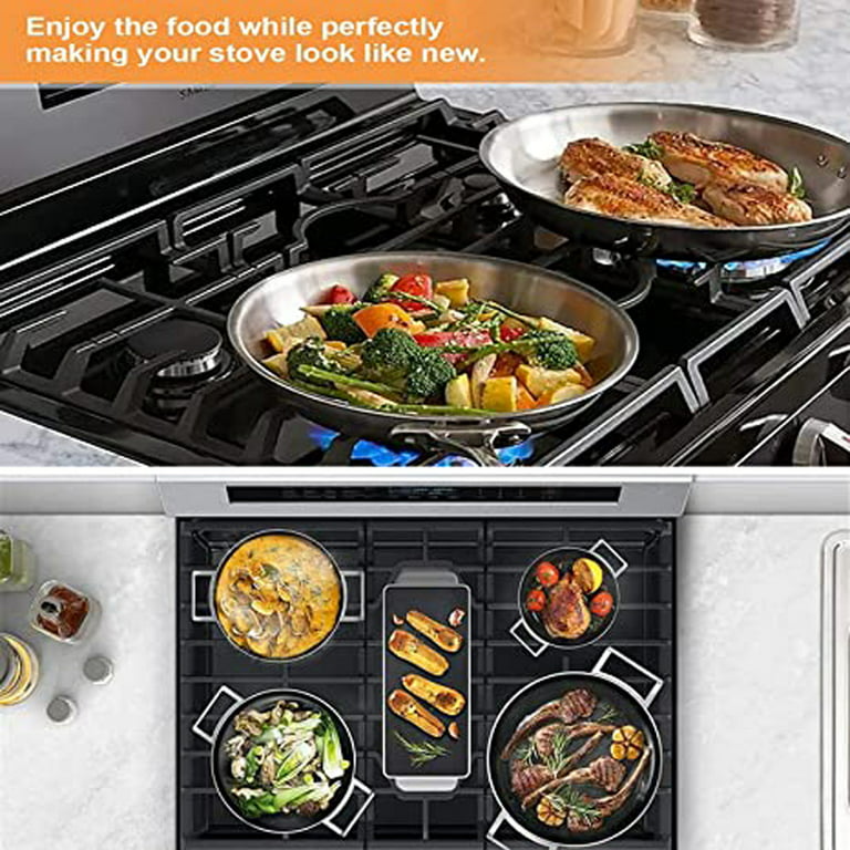 Stove Cover - Reusable Stove Covers For Gas Stove Top For Samsung Gas Range  With 2Pcs Stove Gap Covers - Non-Stick Washable Gas Stove Liners