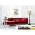 thumbnail image 4 of Passion Furniture Pompano 83" Burgundy Tufted Velvet Sectional with 2-Throw Pillow, 4 of 4