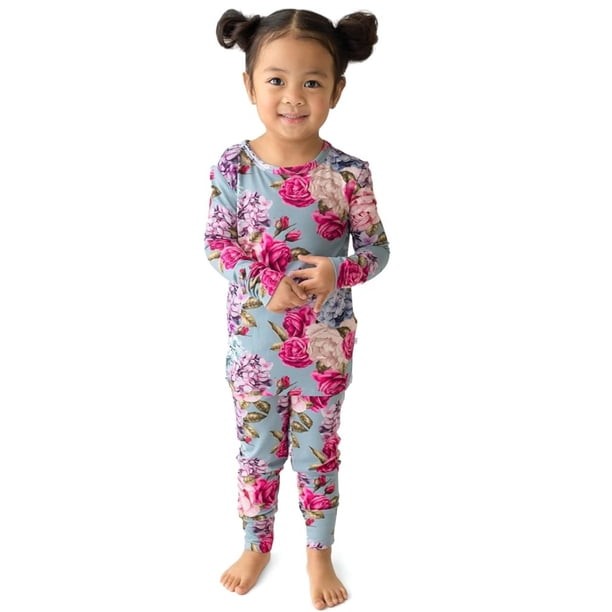 Pijama Posh Peanut Lacey para niñas de 6 a 12 meses, viscosa y bambú