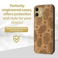 thumbnail image 2 of Case Yard Wooden Case Outside Soft TPU Silicone, Slim Fit Shockproof Wood Protective Phone Cover for Girls Boys Men and Women, Supports Wireless Charging Hamsa Overload Design case for iPhone-11, 2 of 7
