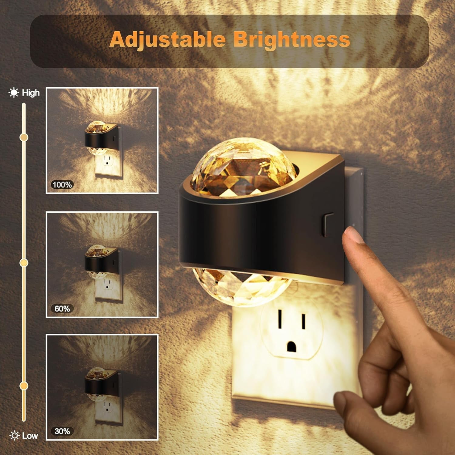 Night Lights Plug into Wall, 2 Pack Star Projector Night Light with 3000K Soft White, Automatic Galaxy Nightlight Plug in with Light Sensor for Bathroom Hallway Room Decor