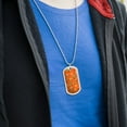 thumbnail image 3 of Hamburger Cheeseburger Pattern with Fries and Bacon Military Dog Tag Pendant Necklace with Chain, 3 of 4