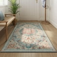 thumbnail image 1 of SONGMICS HOME Area Rug, 3x5 ft Rug for Bedroom, Non-Slip Carpet, Traditional Vintage Style, Home Decor, for Living Room, Kitchen, Entryway, Dining Room, Machine Washable, Teal Blue UTAR031Q01, 1 of 7