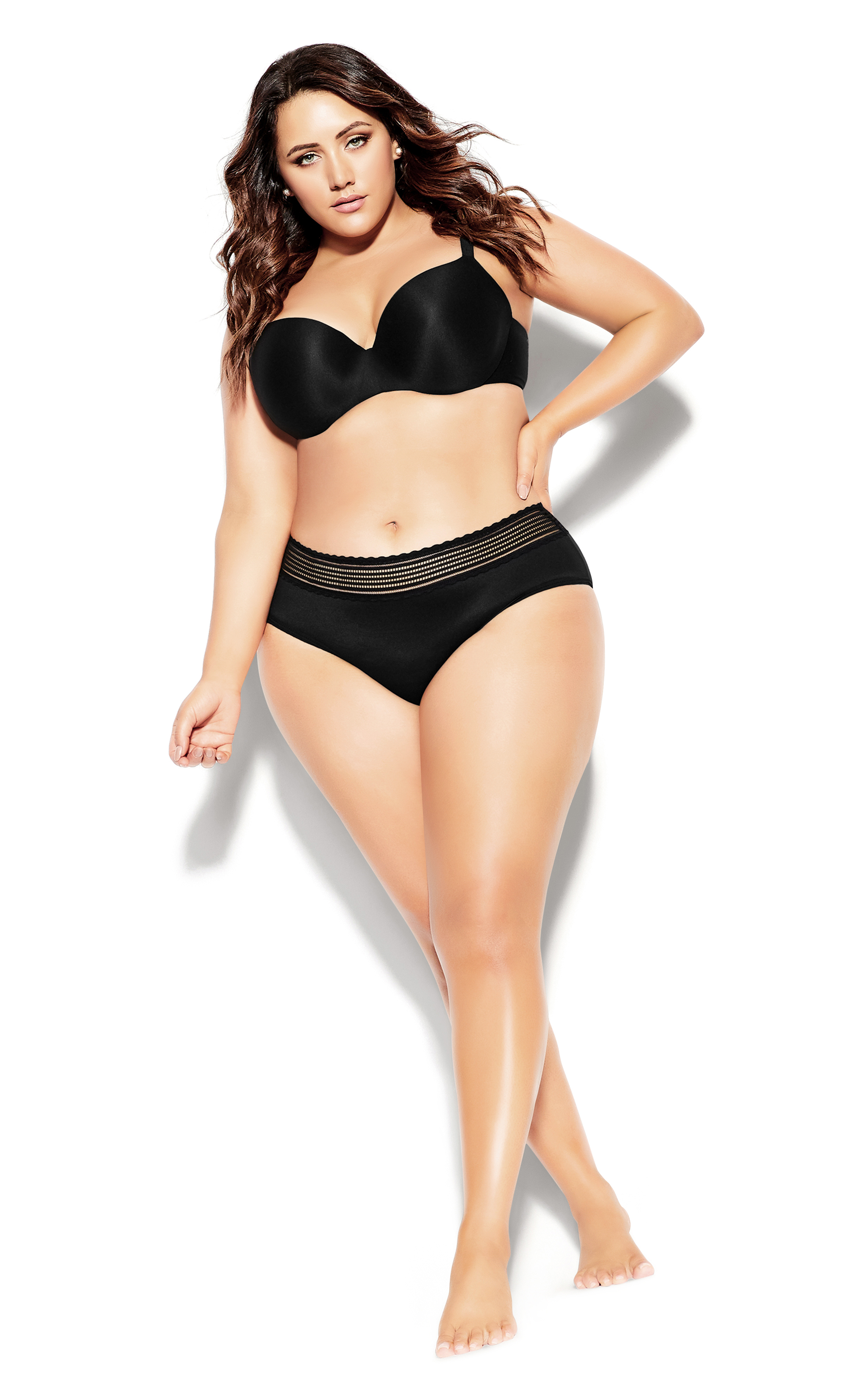 Women's Plus Size Bodycon Multiway Black Bra