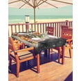 thumbnail image 2 of Fsddascl Black Christmas Tree Outdoor Tablecloth - 52x70 Inch Rectangle Dining Table Cover, Watercolor Xmas Snowflake Waterproof Outdoor Table Cloth with Umbrella Hole & Zipper for Picnic/Patio, 2 of 7