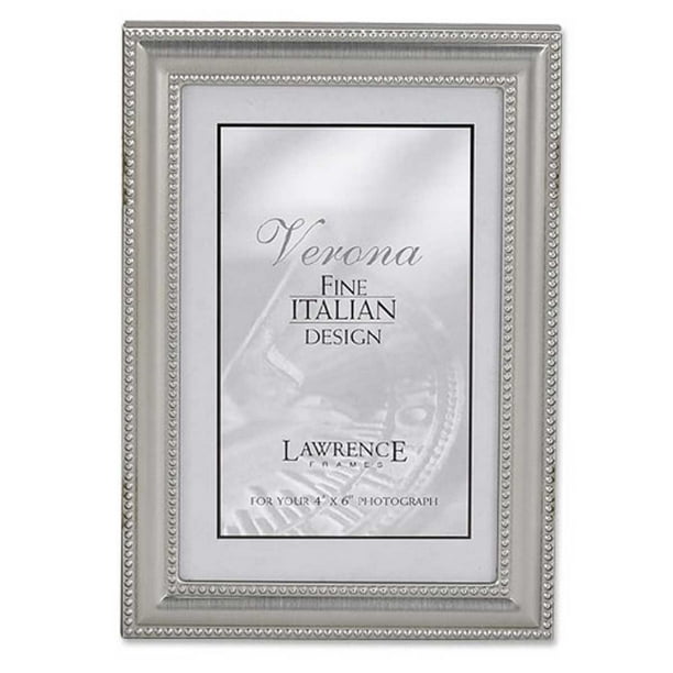 4x6 Metal Picture Frame Pewter Finish with Delicate Beading Walmart