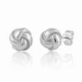 thumbnail image 2 of SilverCloseOut Sterling Silver Teens Womens Round Love Knot Stud Earrings, 2 of 8