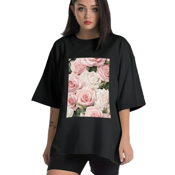 Plus Size Shirt for Women Black Tops for Women Short Sleeves Shirt for Women Valentine's Day (40) T Shirt Crewneck Shirt for Women XS